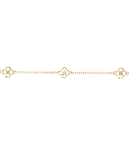 Bracelet La Garçonne Diamant, farandole de trèfles ajourés en plaqué or 26300049