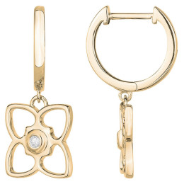 Boucles d'oreilles La Garçonne Diamant, fleurs ajourées en plaqué or 26400048