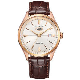 Montre homme Citizen, C7 Mechanical automatique en acier PVD rose et cuir NH8393-05AC