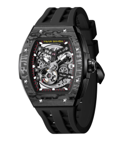 Montre homme Tsar Bomba Elemental collection, Automatique, carbone, acier et silicone noir TB8228CF01