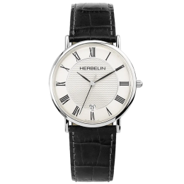 Montre homme Michel Herbelin Classique en acier et cuir 12248AP08