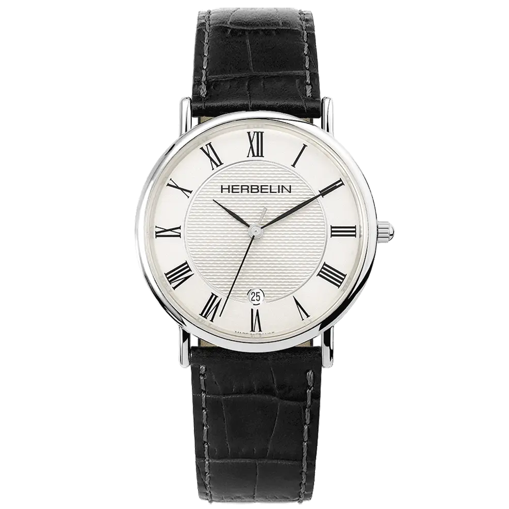 Montre homme Michel Herbelin Classique en acier et cuir 12248AP08