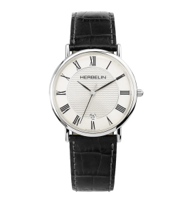 Montre homme Michel Herbelin Classique en acier et cuir 12248AP08