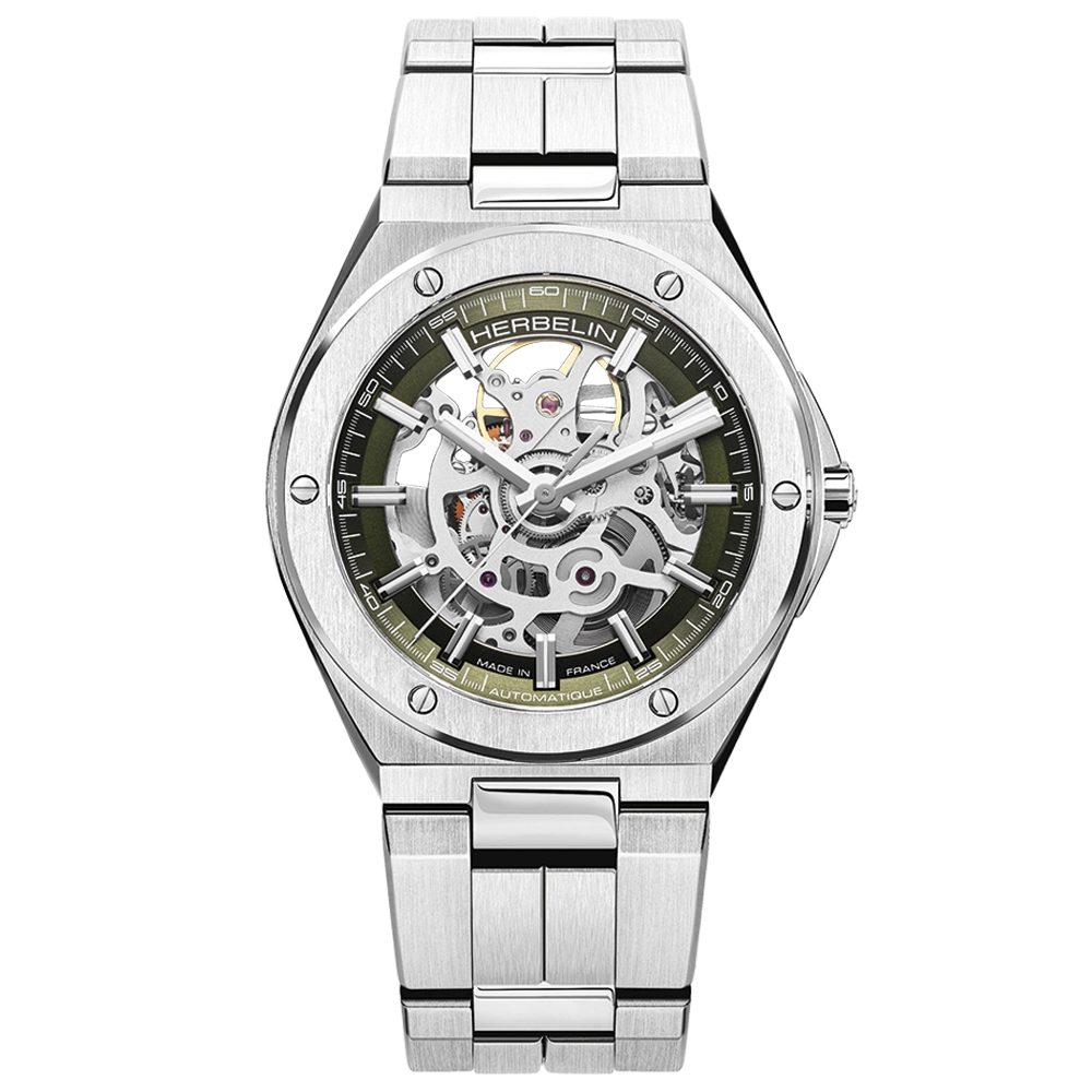 Montre homme MICHEL HERBELIN Cap Camarat Automatique squelette en acier 1645BSQ116