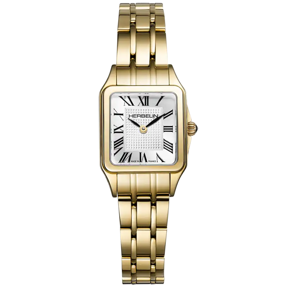 Montre femme MICHEL HERBELIN LUNA Mini, acier PVD jaune  17407BP1N08