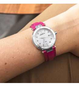 Montre Femme Michel Herbelin Newport Cuir Rose et Diamants