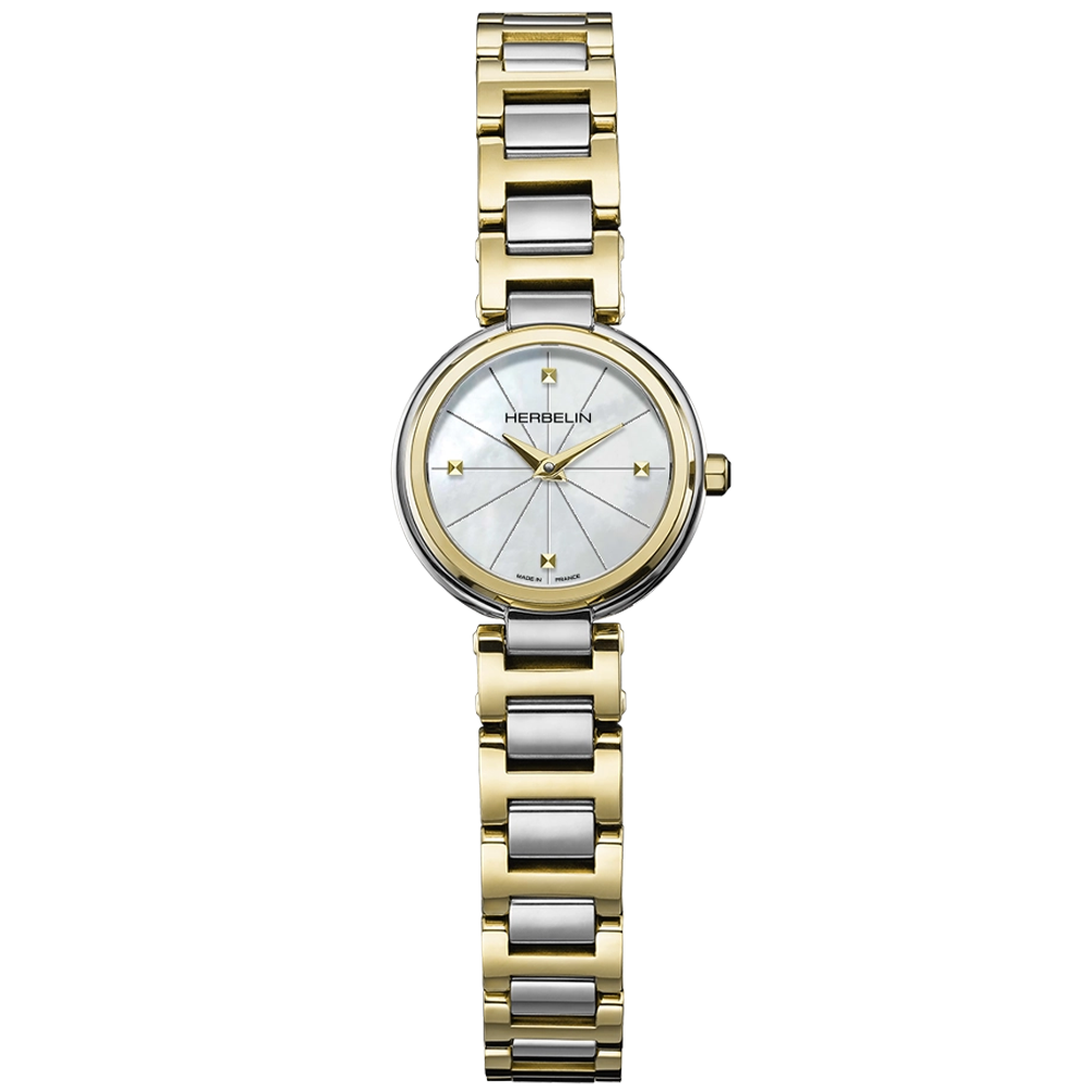 Montre femme MICHEL HERBELIN Lady H, acier bicolore  17312BT1N19