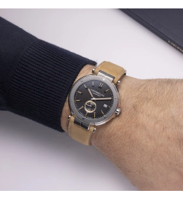 Montre Homme Michel Herbelin Newport Acier et Cuir Beige