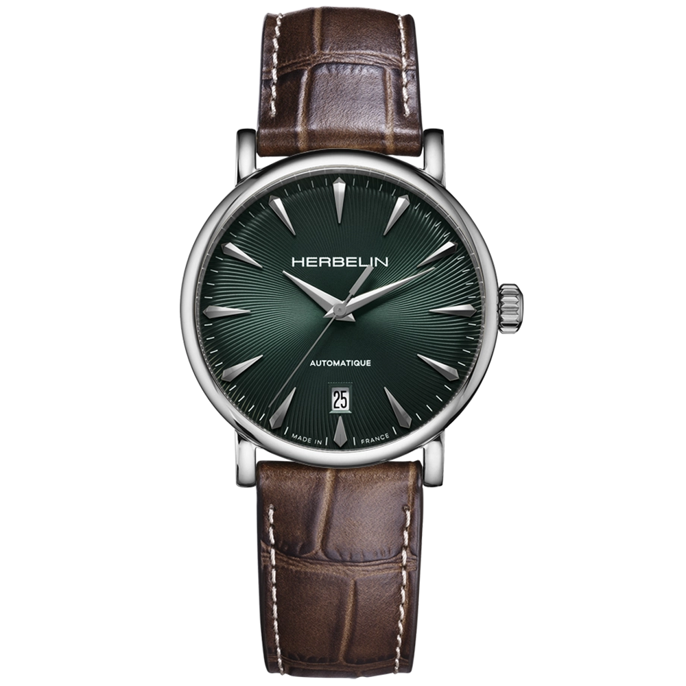 Montre homme Michel Herbelin INSPIRATION Automatique en acier et cuir brun 2047AP16MA