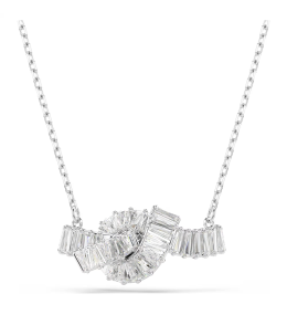 Collier Swarovski Matrix, Taille baguette, noeud, Blanc, Métal rhodié, 5728553