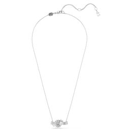 Collier Swarovski Matrix Pendentif Nœud Cristal Blanc Métal Rhodié