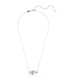 Collier Swarovski Matrix Pendentif Nœud Cristal Blanc Métal Rhodié