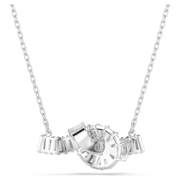 Collier Swarovski Matrix Pendentif Nœud Cristal Blanc Métal Rhodié