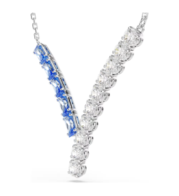 Collier Swarovski Matrix Pendentif V Cristaux Bleus et Blancs