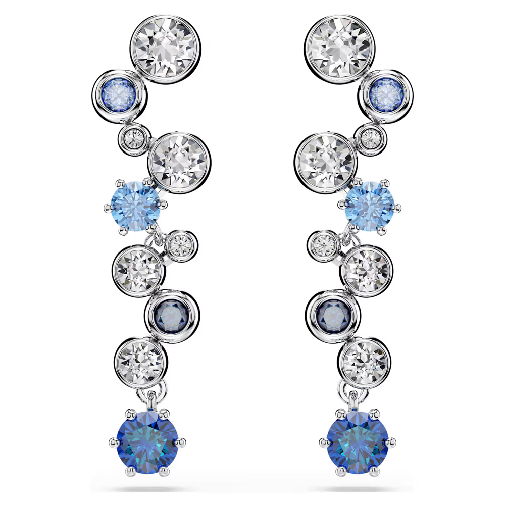 Boucles d'oreilles Swarovski Constella, Tailles variées, Bleues, Métal rhodié, 5732775
