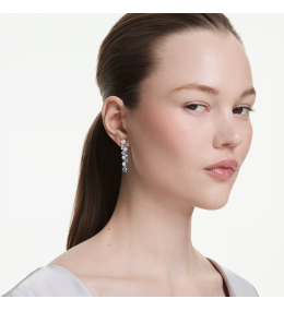 Boucles d'oreilles Swarovski Constella Pendantes Cristaux Bleus
