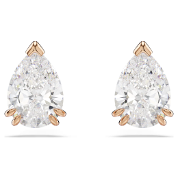 Boucles d'oreilles Swarovski Stilla, Taille poire, Blanches, Doré à l’or rose 18 carats (750/1000), 5734248
