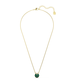 Collier Pendentif Swarovski Bella V Cristal Vert Doré Or 18 carats