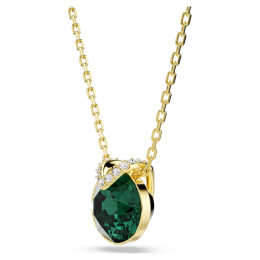 Collier Pendentif Swarovski Bella V Cristal Vert Doré Or 18 carats