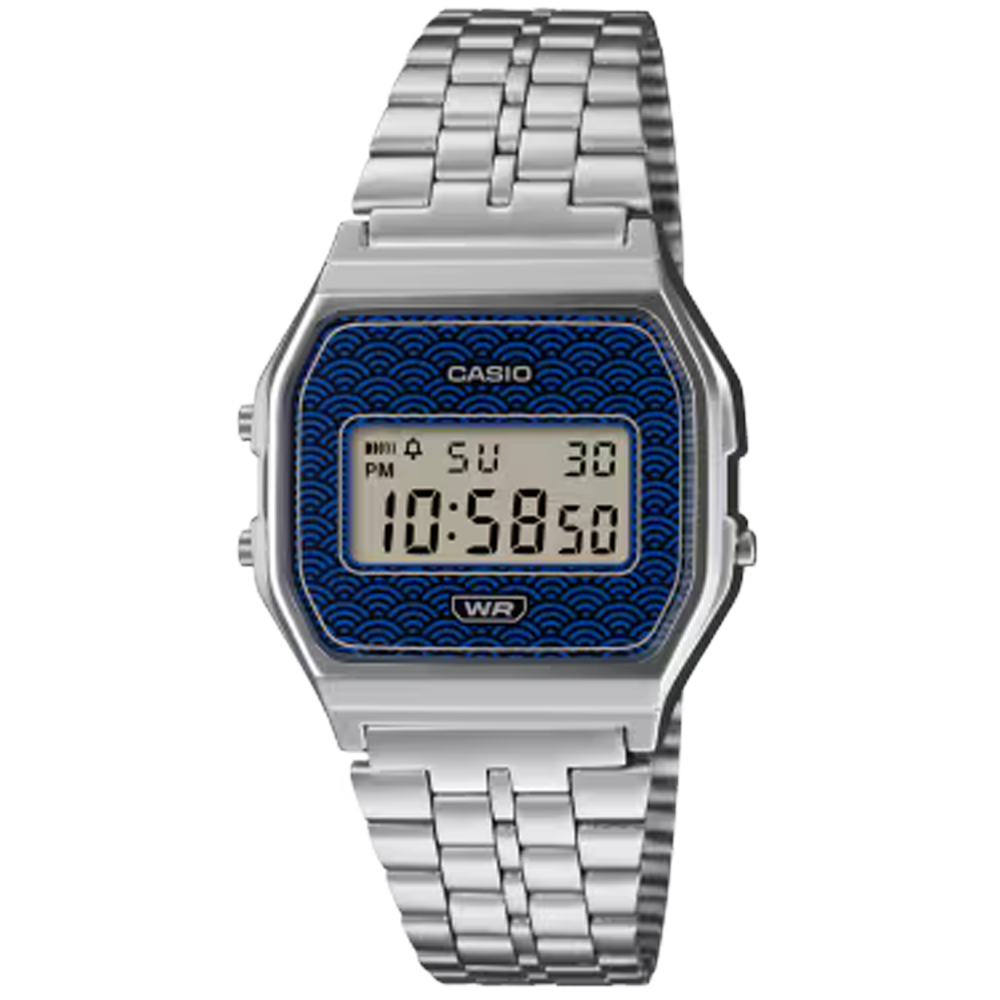 Montre CASIO, collection vintage motif « Seigaiha » A159WEVJ-2ER