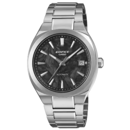 Montre CASIO EDIFICE Automatique 3 aiguilles, date acier, cadran carbone, EFK-200CD-1AER