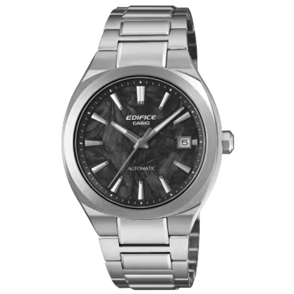 Montre CASIO EDIFICE Automatique 3 aiguilles, date acier, cadran carbone, EFK-200CD-1AER