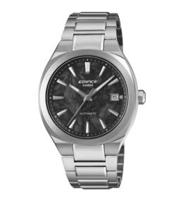 Montre CASIO EDIFICE Automatique 3 aiguilles, date acier, cadran carbone, EFK-200CD-1AER