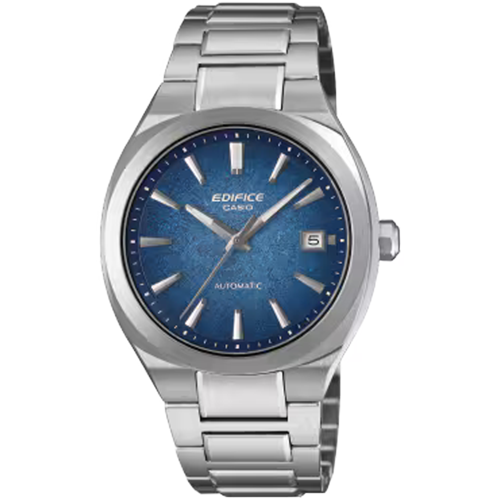 Montre CASIO EDIFICE Automatique 3 aiguilles, date acier, cadran bleu, EFK-200D-2AER