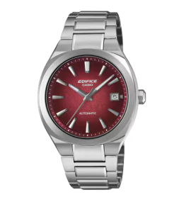 Montre CASIO EDIFICE Automatique 3 aiguilles, date acier, cadran rouge, EFK-200D-4AER