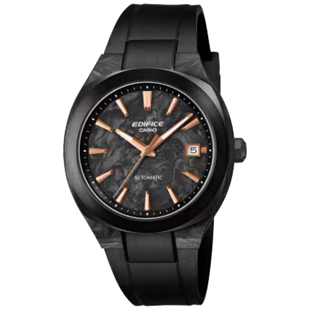 Montre CASIO EDIFICE Automatique 3 aiguilles, date acier et carbone, EFK-200XPB-1AER