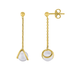 Boucles d'oreilles Jourdan Bijoux Lyse, perle de culture et argent 925/1000 doré or jaune AJF210133E