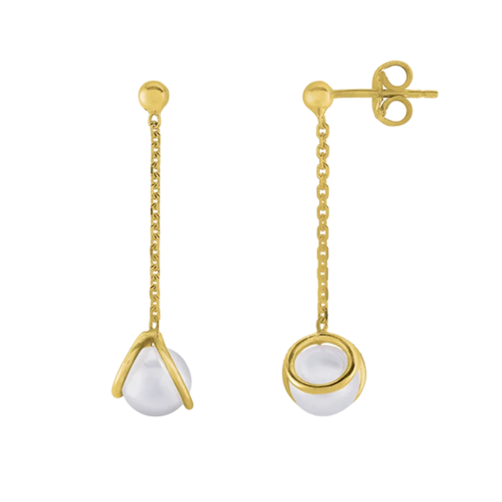 Boucles d'oreilles Jourdan Bijoux Lyse, perle de culture et argent 925/1000 doré or jaune AJF210133E