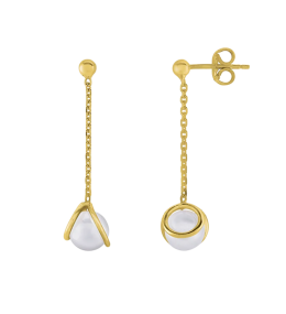 Boucles d'oreilles Jourdan Bijoux Lyse, perle de culture et argent 925/1000 doré or jaune AJF210133E