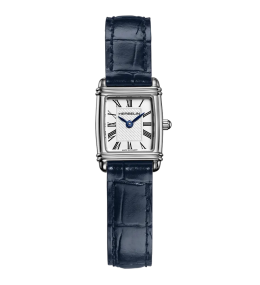 Montre femme HERBELIN, Art Déco en acier et cuir bleu 17438AP08BL