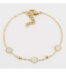 Bracelet Kalina en acier PVD jaune, nacre ZAG bijoux, SBS16683-01SEL