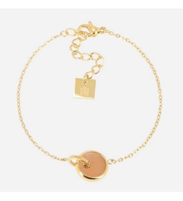 Bracelet Acéra  ZAG bijoux en acier PVD jaune, pierre de soleil, SBS19658-01NUD