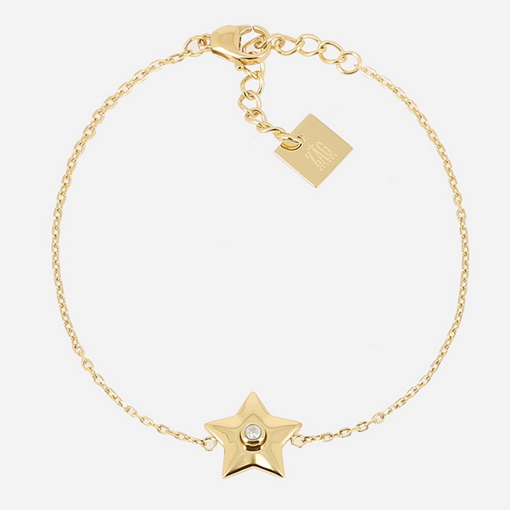 Bracelet Vénus ZAG bijoux en acier PVD jaune, oxyde de zirconium, SBS20370-01WHT