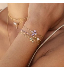 Bracelet Multi-Rangs Anoth Lune et Étoile ZAG Bijoux - SBS24314-01WHT