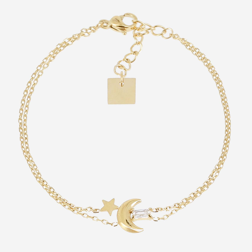 Bracelet Anoth ZAG bijoux en acier PVD jaune, oxyde de zirconium, SBS24314-01WHT