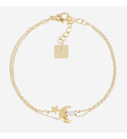 Bracelet Anoth ZAG bijoux en acier PVD jaune, oxyde de zirconium, SBS24314-01WHT