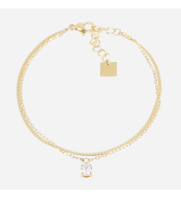 Bracelet Thaumas ZAG bijoux en acier PVD jaune, oxyde de zirconium, SBS24463-01WHT