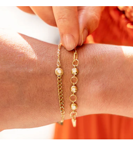 Bracelet Belenos Acier Doré et Zirconium Octogonal ZAG Bijoux - SBS24717-01WHT