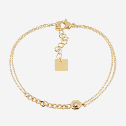 Bracelet Belenos ZAG bijoux en acier PVD jaune, oxyde de zirconium, SBS24717-01WHT