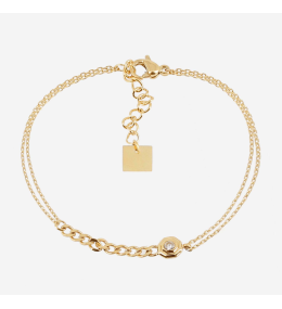 Bracelet Belenos ZAG bijoux en acier PVD jaune, oxyde de zirconium, SBS24717-01WHT