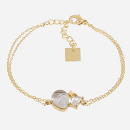 Bracelet Kasia ZAG bijoux en acier PVD jaune, oxydes de zirconium, SBS25336-01WHT