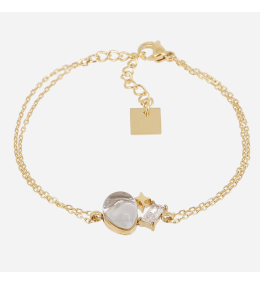Bracelet Kasia ZAG bijoux en acier PVD jaune, oxydes de zirconium, SBS25336-01WHT