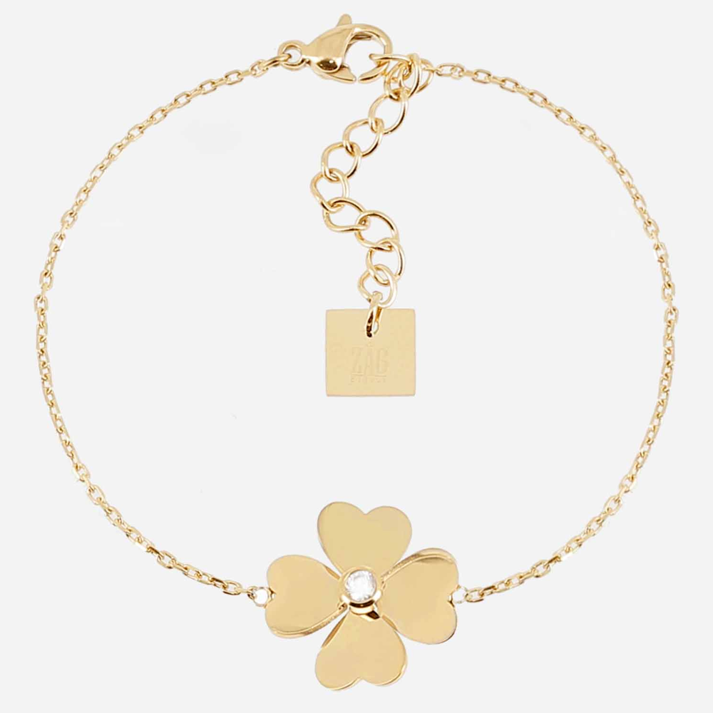 Bracelet Giorgio ZAG bijoux en acier PVD jaune, oxydes de zirconium, SBS25391-01WHT