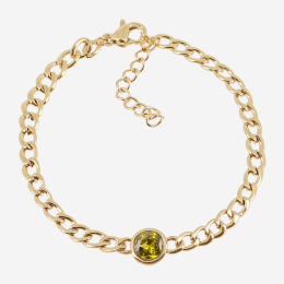 Bracelet Prunella ZAG bijoux en acier PVD jaune, oxydes de zirconium, SBS25428-01DGR