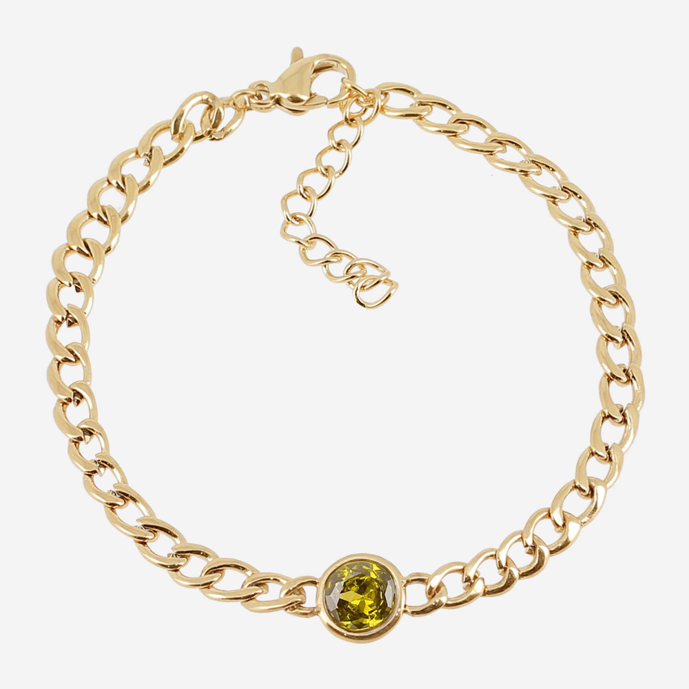 Bracelet Prunella ZAG bijoux en acier PVD jaune, oxydes de zirconium, SBS25428-01DGR
