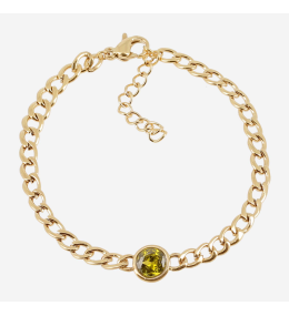 Bracelet Prunella ZAG bijoux en acier PVD jaune, oxydes de zirconium, SBS25428-01DGR